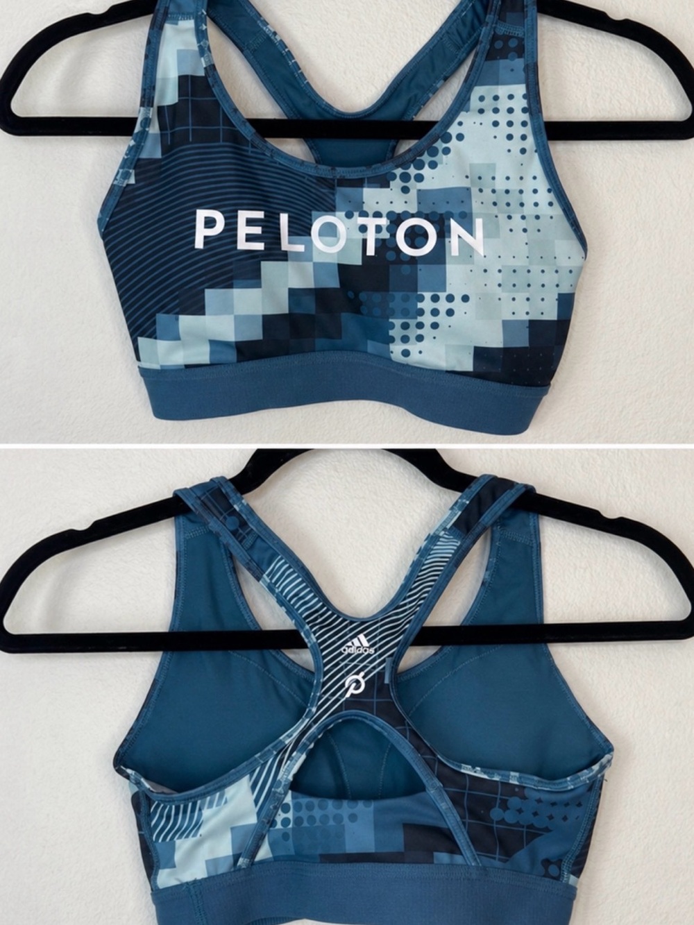 Peloton Adidas Blue Racerback Sports Bra Size Small